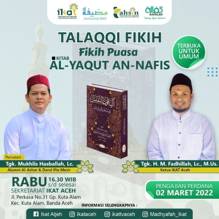 Persiapan Ramadhan, Madhyafah IKAT Umumkan Pengajian Fikih Puasa